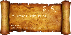 Peleskei Vénusz névjegykártya